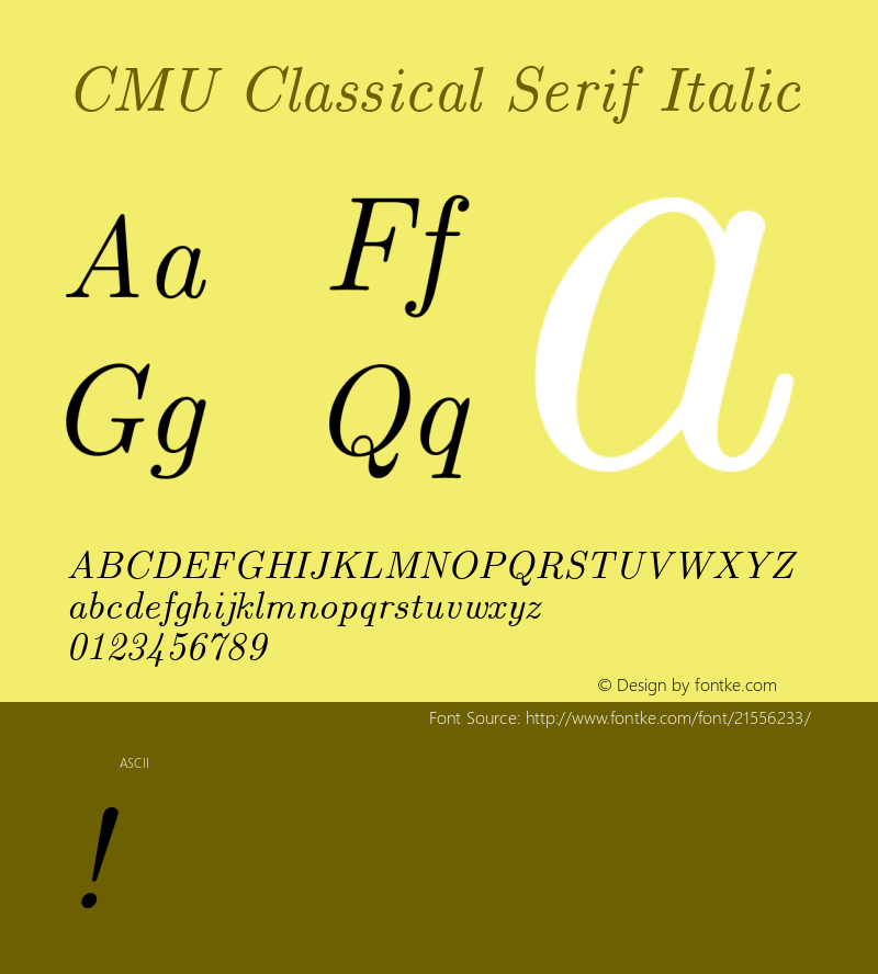 CMUClassicalSerif Version 1.0图片样张