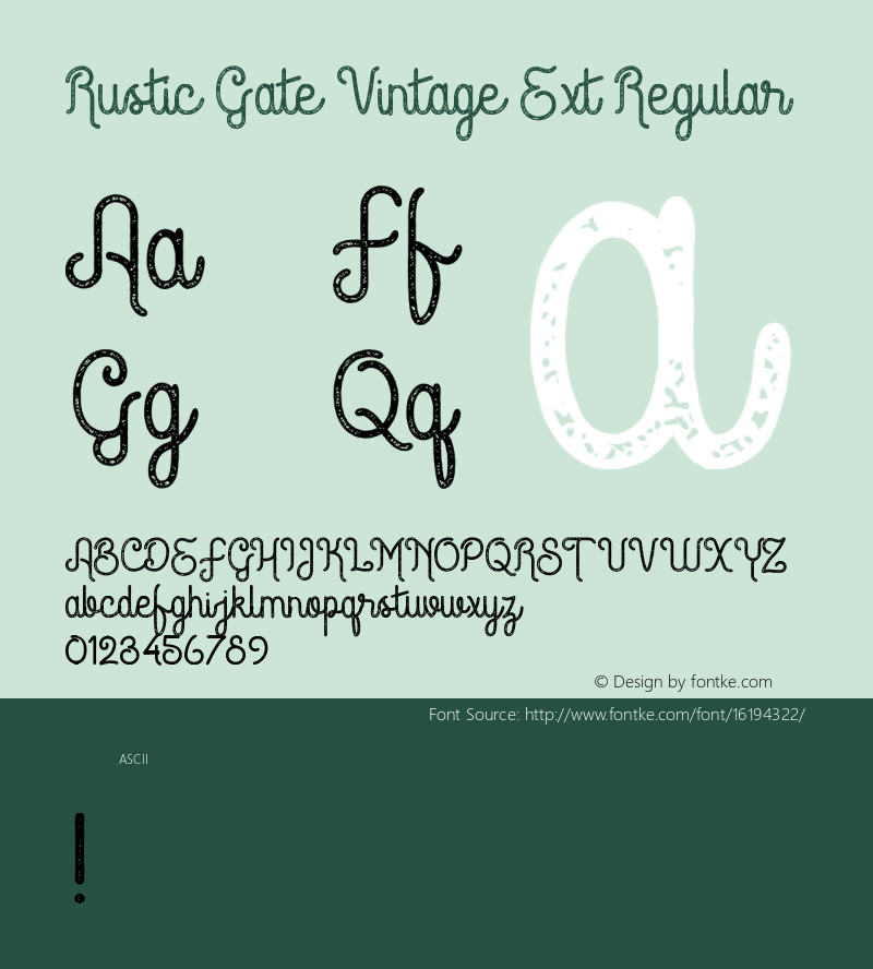 Rustic Gate Vintage Ext Regular Version 1.000图片样张