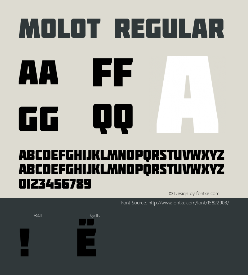 Molot Regular Version 1.000 2008 initial release; ttfautohint (v1.4.1)图片样张