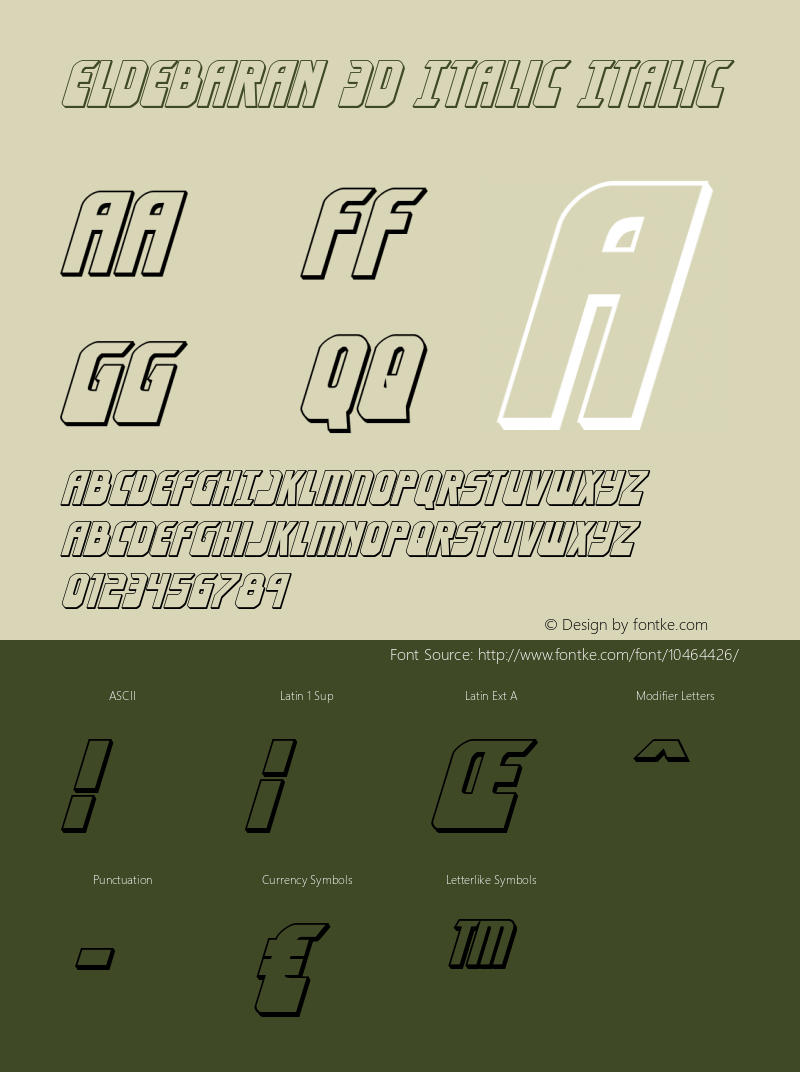 Eldebaran 3D Italic Italic 001.000图片样张