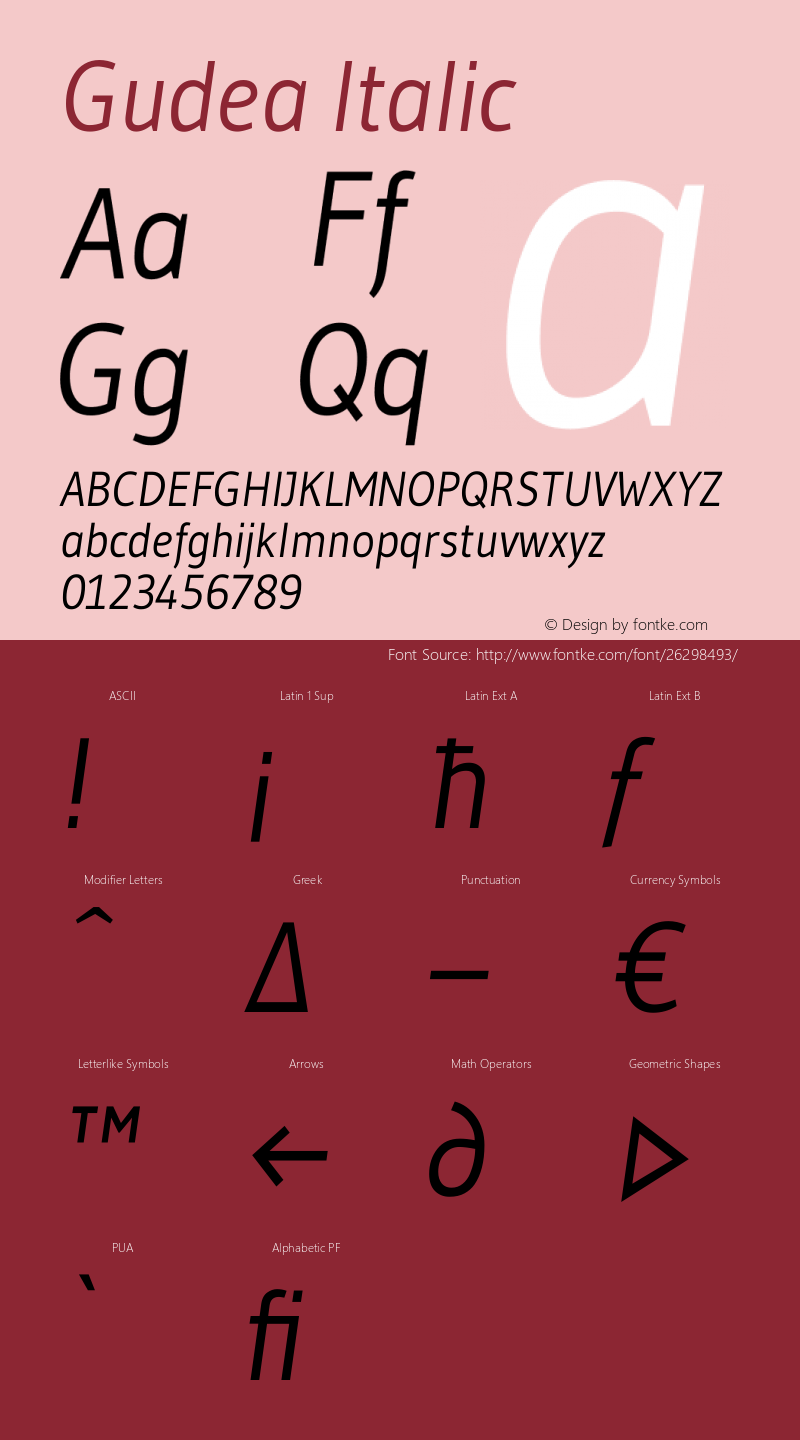 Gudea Italic Version 1.002图片样张