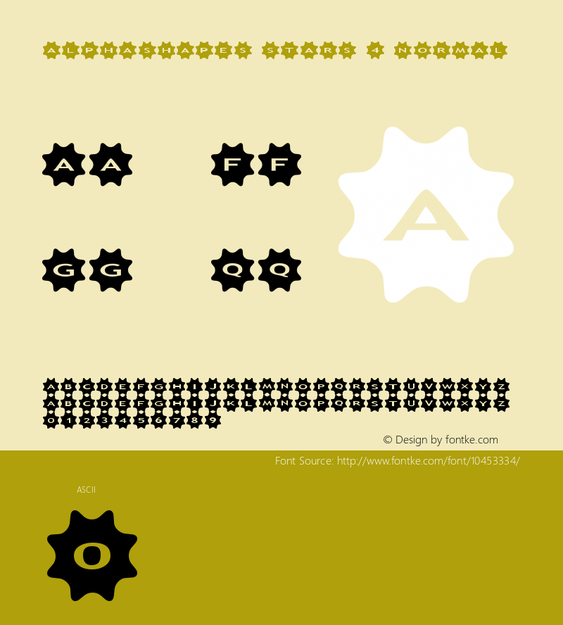 AlphaShapes stars 4 Normal 1.0 - October 2012 - freeware font图片样张
