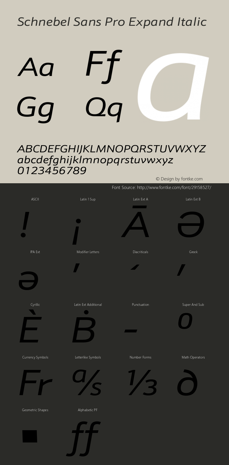 Schnebel Sans Pro Expand Italic Version 1.00图片样张