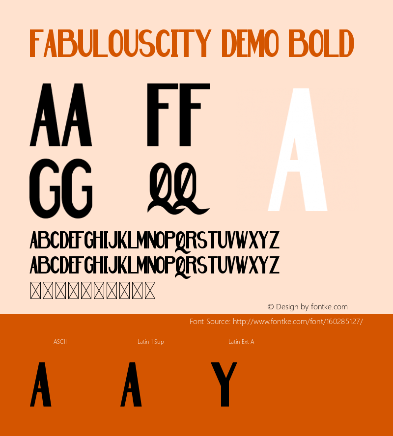 Fabulouscity Demo Bold Version 1.001;Fontself Maker 3.5.1图片样张
