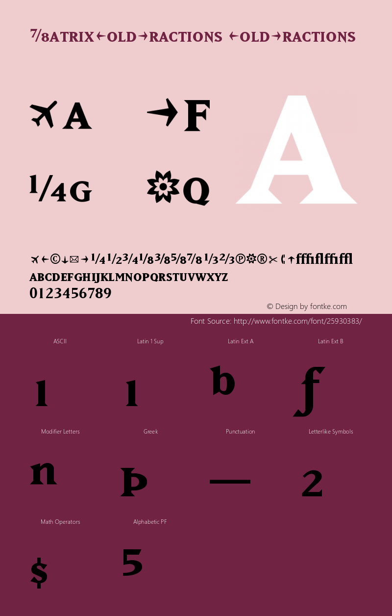 MatrixBoldFractions Version 001.000图片样张