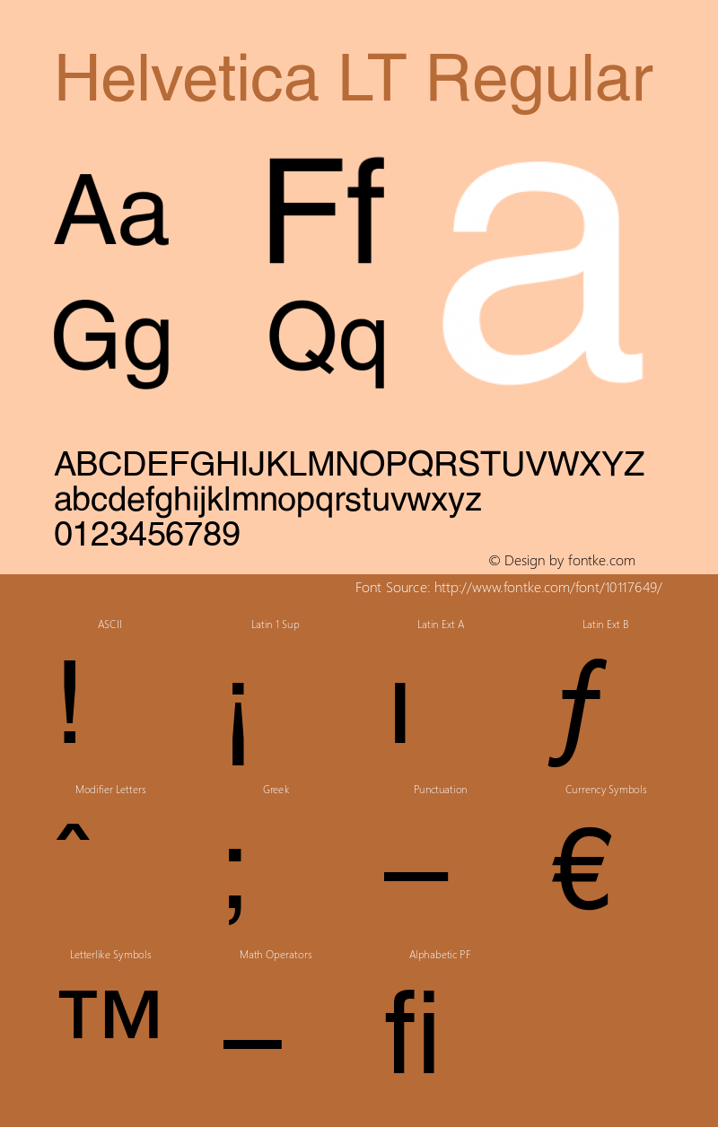 Helvetica LT Regular Version 6.1; 2002图片样张