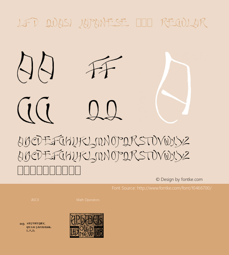 LFD Quasi Japanese 203 Regular Version 1.00 June 15, 2012, initial release图片样张