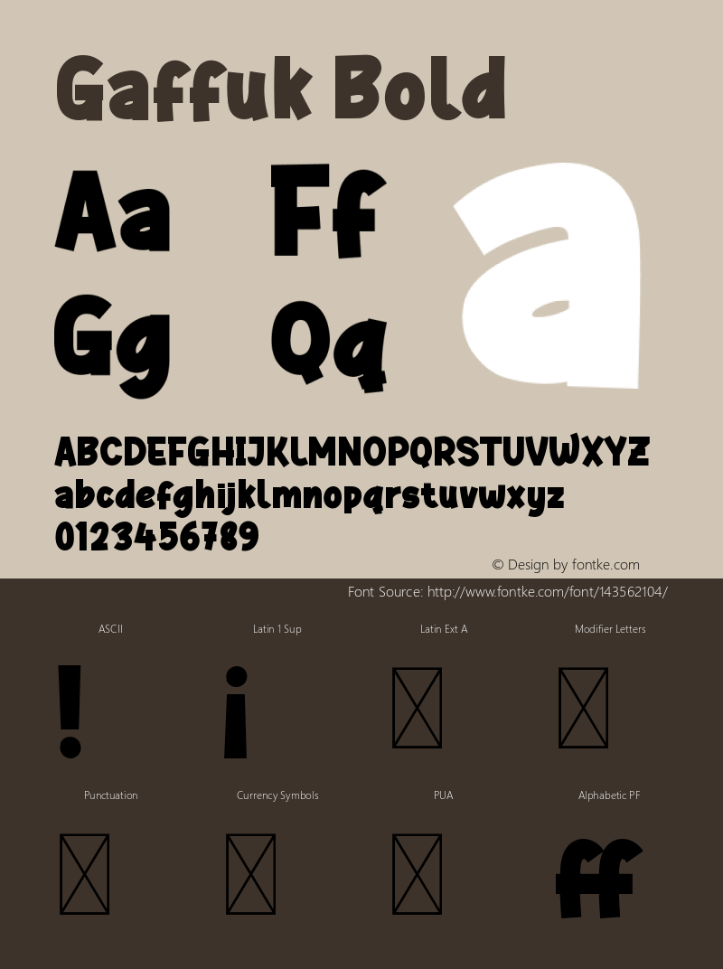 Gaffuk Bold Version 1.001;Fontself Maker 3.5.4图片样张