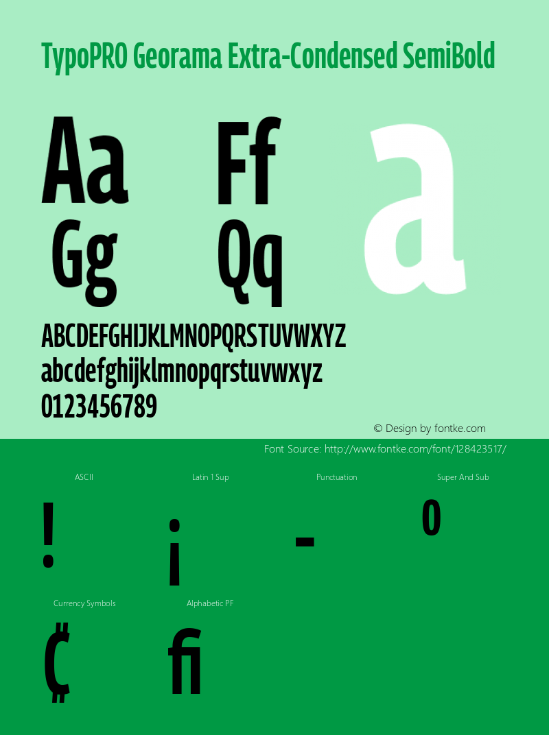 TypoPRO Georama Extra Condensed SemiBold Version 1.001图片样张