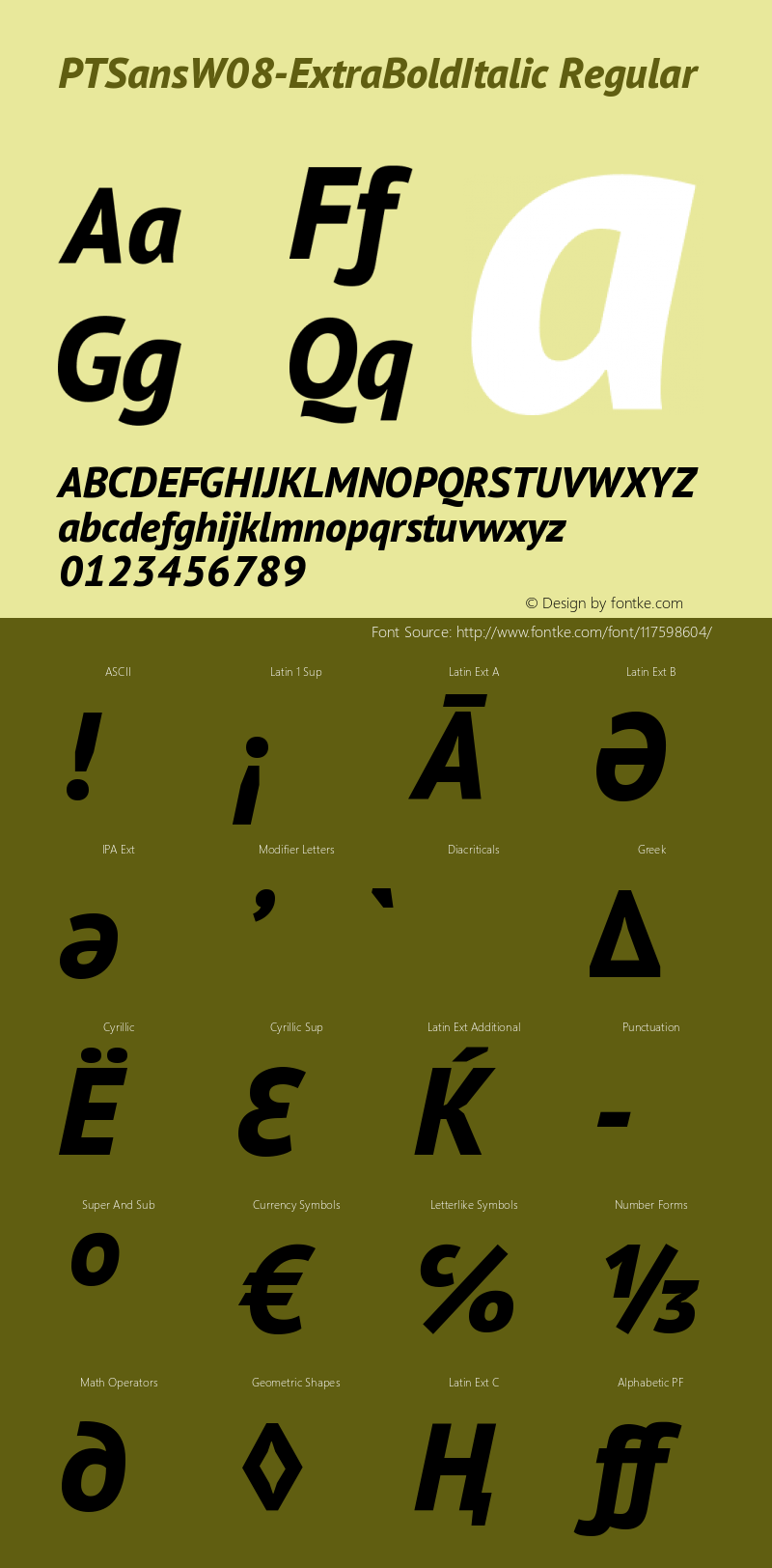 PT Sans W08 Extra Bold Italic Version 1.10图片样张