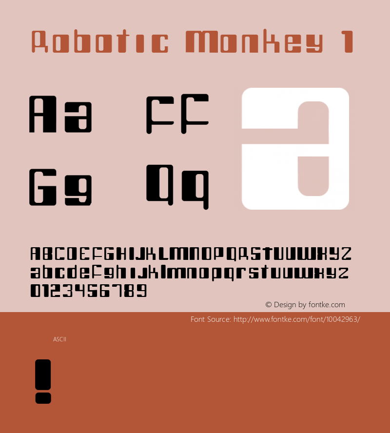 Robotic Monkey 1 Macromedia Fontographer 4.1 7/18/98图片样张