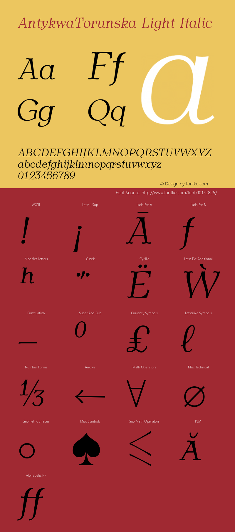 AntykwaTorunska Light Italic Version 1.011;PS 2.08;Core 1.0.38;makeotf.lib1.6.5960图片样张