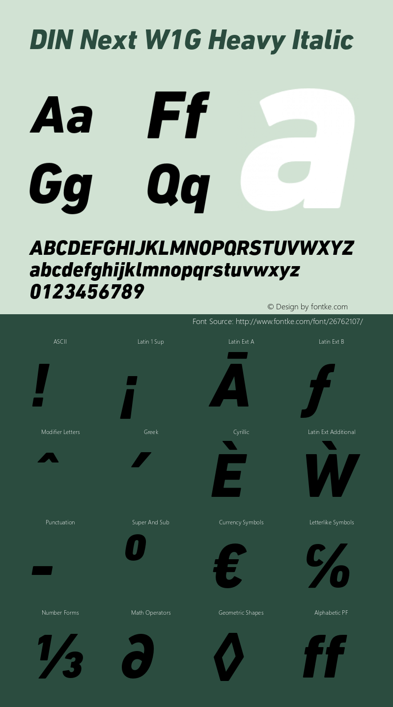 DINNextW1G-HeavyItalic Version 1.400图片样张