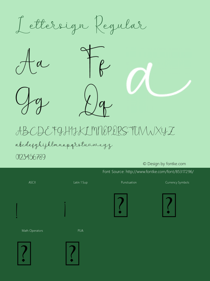 Lettersign Version 1.00;November 13, 2020;FontCreator 13.0.0.2683 64-bit图片样张