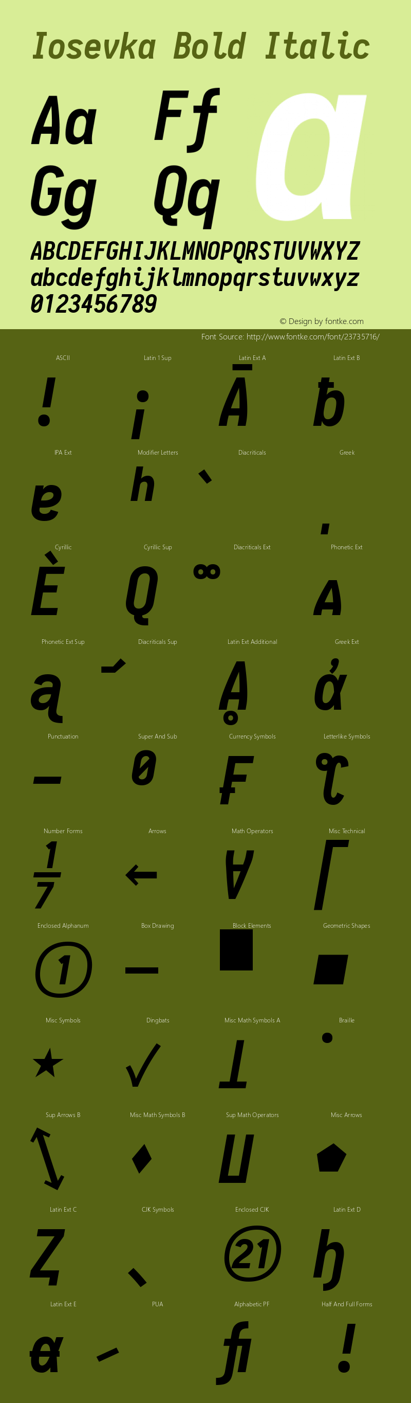 Iosevka Bold Italic 1.13.3; ttfautohint (v1.6)图片样张