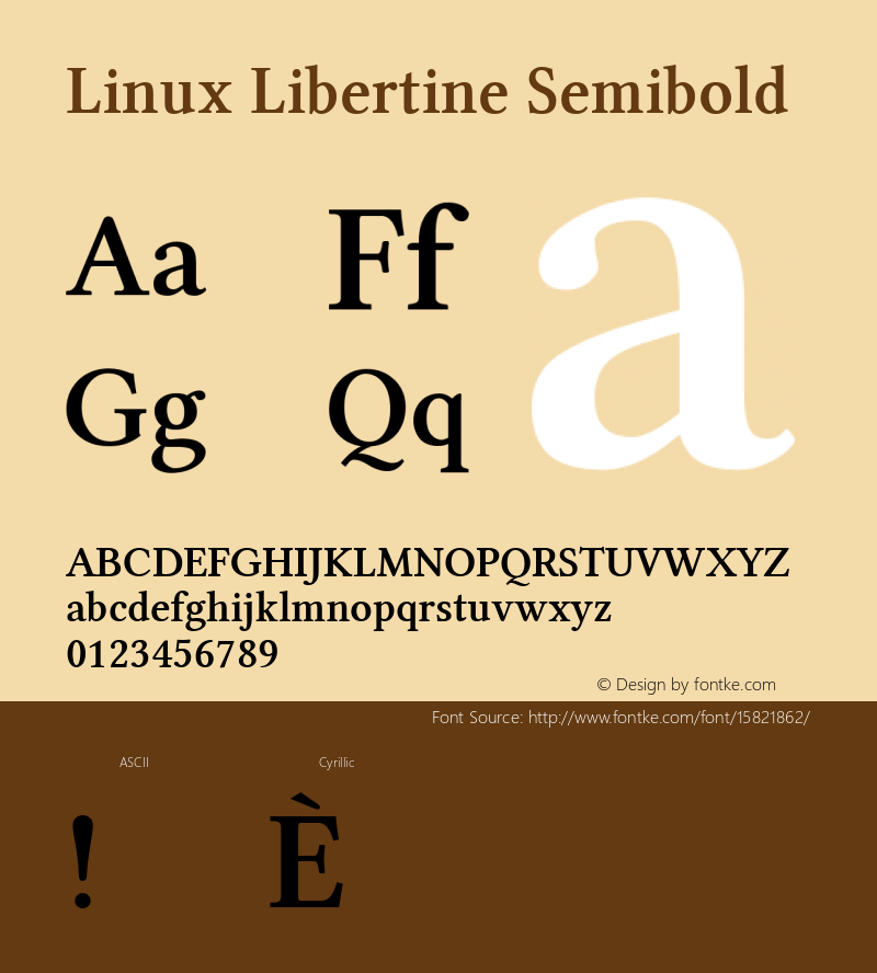 Linux Libertine Semibold Version 5.1.1 ; ttfautohint (v1.4.1)图片样张