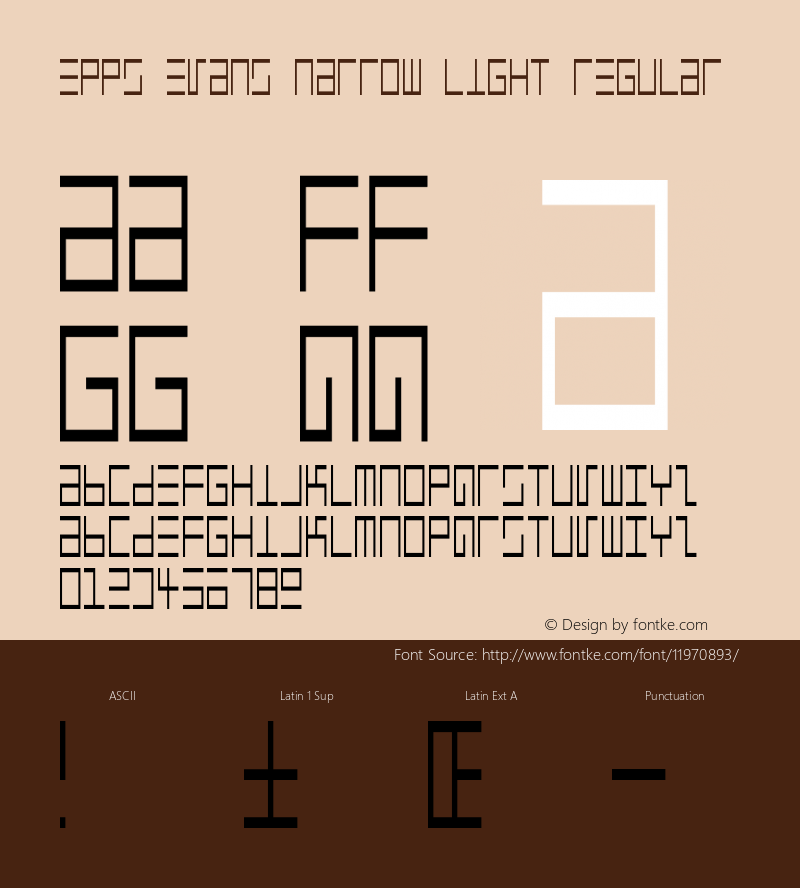 Epps Evans Narrow Light Regular Macromedia Fontographer 4.1.3 4/3/97图片样张