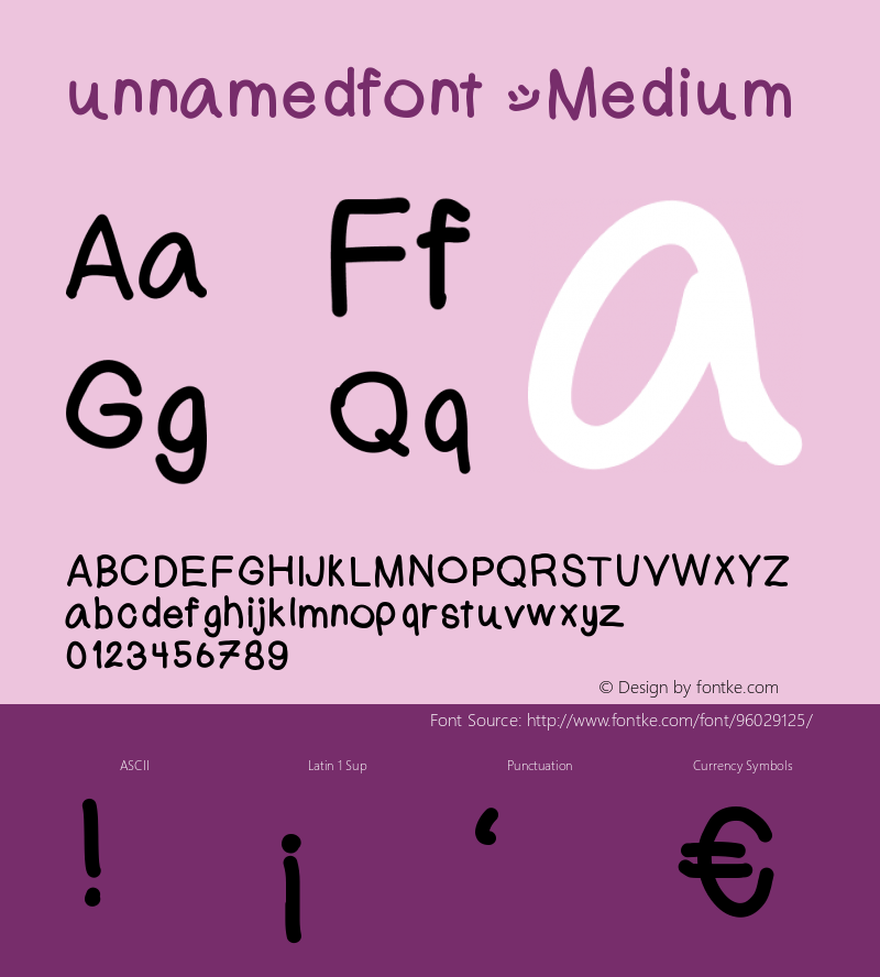 unnamedfont Version 001.000图片样张