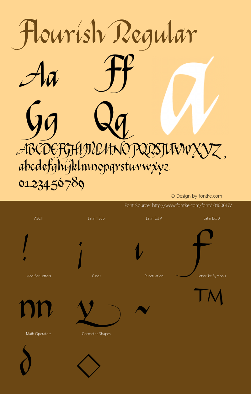 Flourish Regular Macromedia Fontographer 4.1 4/29/03图片样张