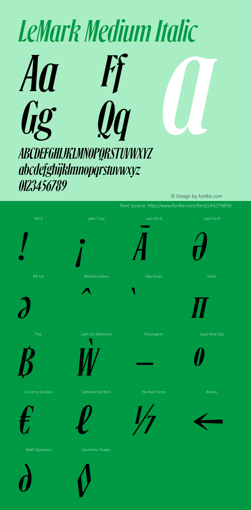 LeMark Medium Italic Version 1.000 | FøM Fix图片样张