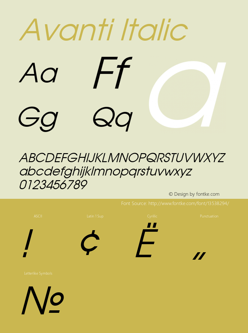 Avanti Italic 001.001图片样张