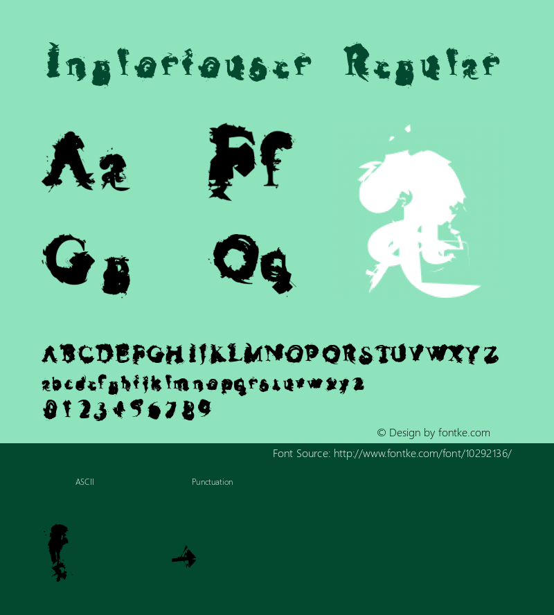 Ingloriouser Regular Macromedia Fontographer 4.1.5 2/20/02图片样张