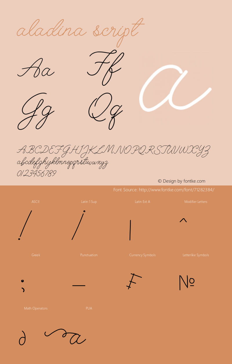 aladina script Version 1.00;August 13, 2019;FontCreator 11.5.0.2430 64-bit图片样张