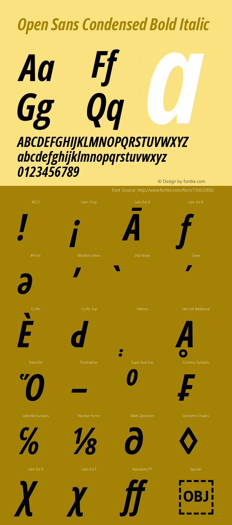 Open Sans Condensed Bold Italic Version 3.000; ttfautohint (v1.8.3)图片样张