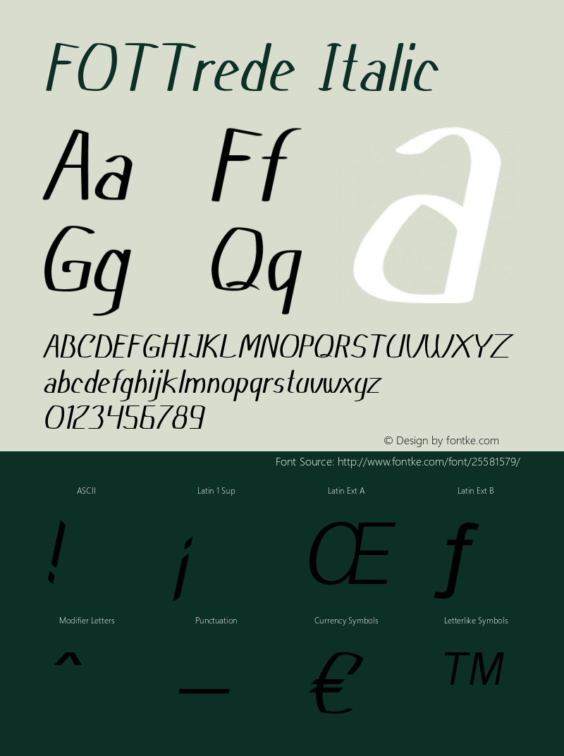 FOTTrede-Italic Version 1.000图片样张