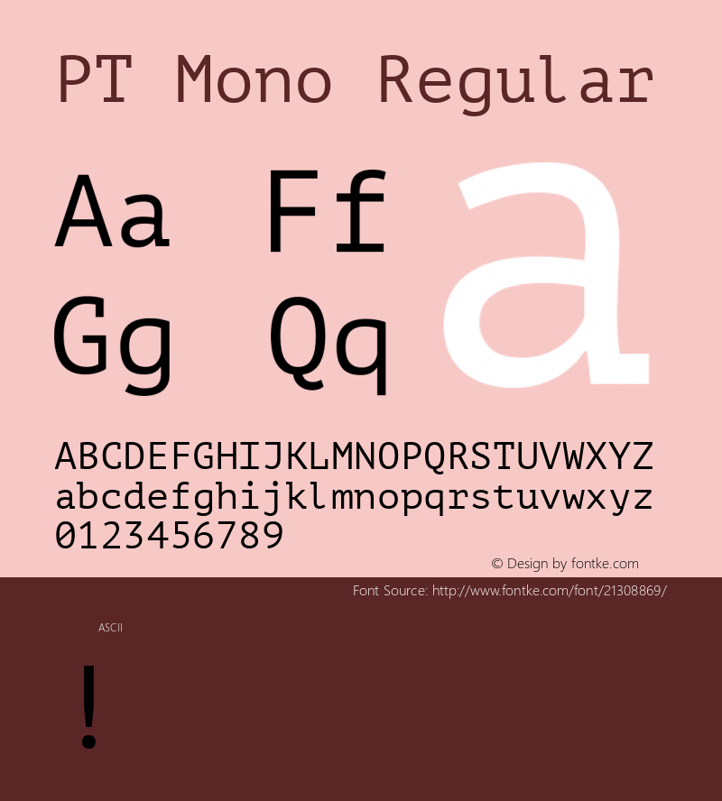 PT Mono Regular 图片样张