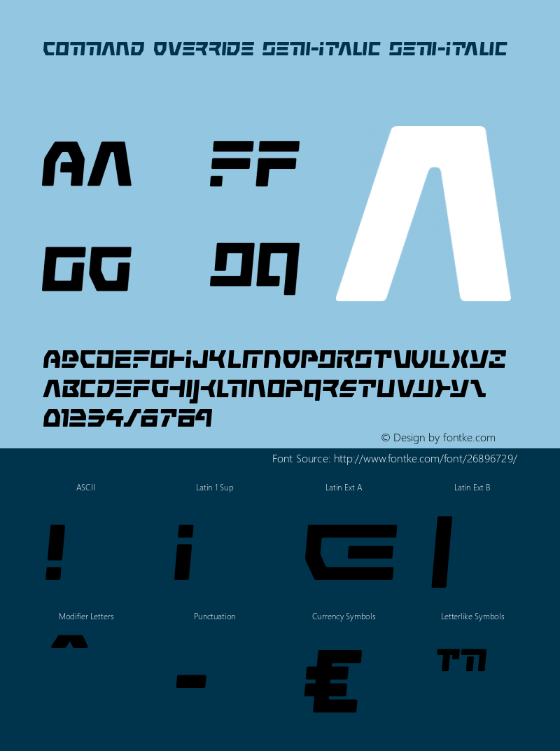 Command Override Semi-Italic Version 1.0; 2018图片样张