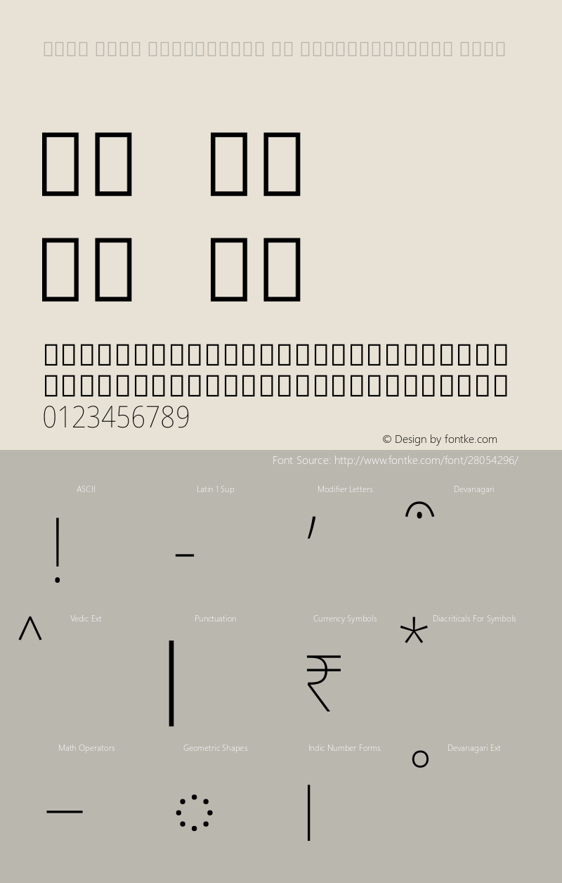 Noto Sans Devanagari UI SemiCondensed Thin Version 2.000图片样张