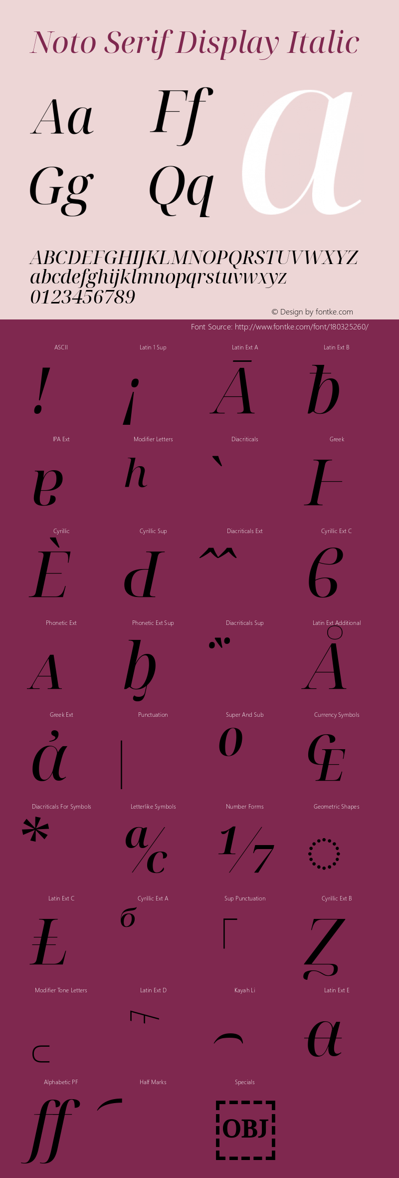 Noto Serif Display Italic Version 2.004图片样张