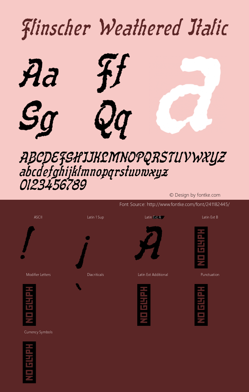 Flinscher Weathered Italic Version 1.000 | web-ttf图片样张