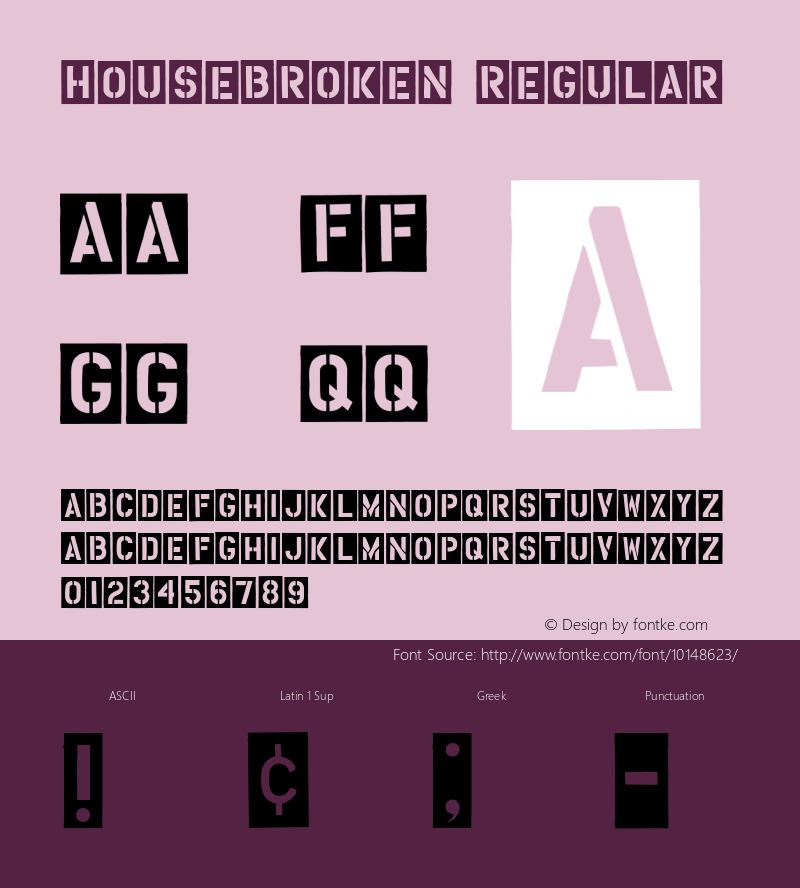 HouseBroken Regular Version 001.000图片样张