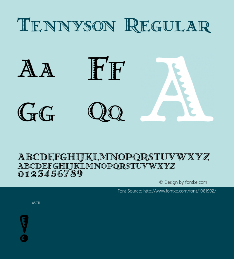 Tennyson Regular Unknown图片样张