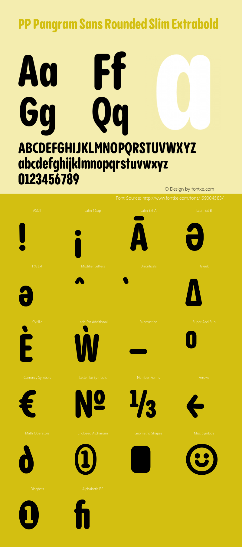 PP Pangram Sans Rounded Slim Extrabold Version 1.100 | FøM fixed图片样张