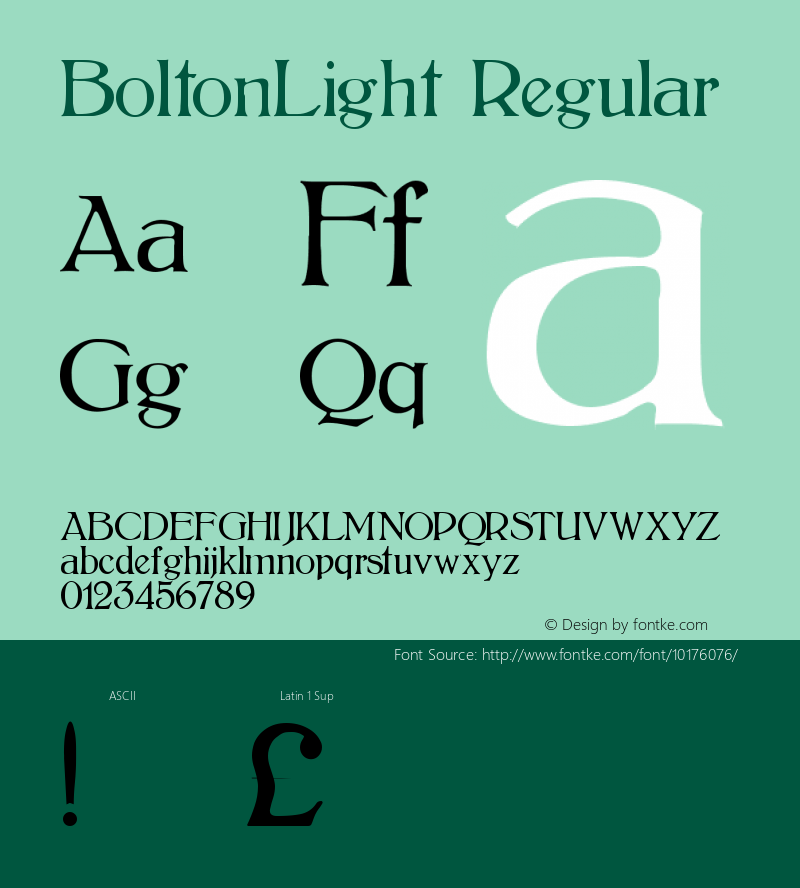 BoltonLight Regular Version 1.00图片样张