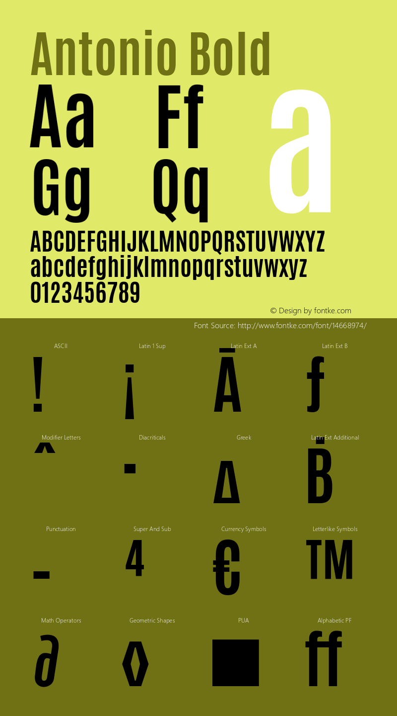 Antonio Bold Version 1 ; ttfautohint (v0.94.20-1c74) -l 8 -r 50 -G 200 -x 0 -w 