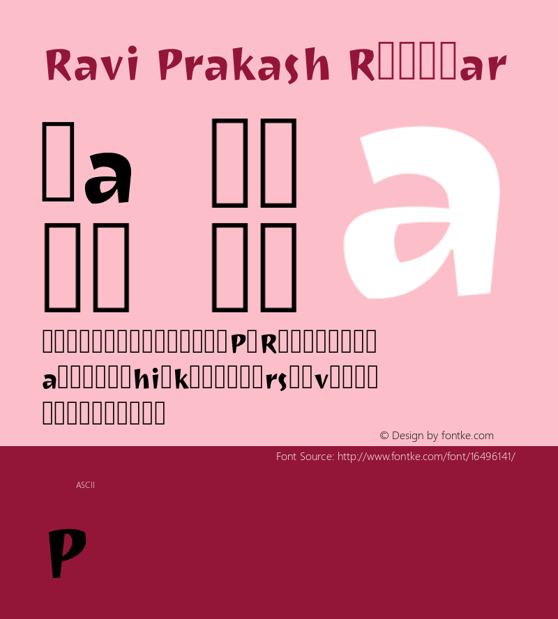 Ravi Prakash Regular Version 1.0.4; ttfautohint (v1.2.42-39fb)图片样张