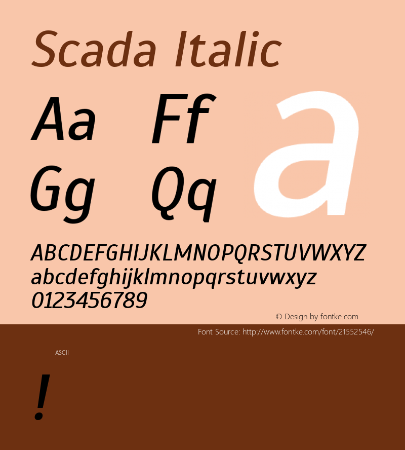 Scada Italic 图片样张
