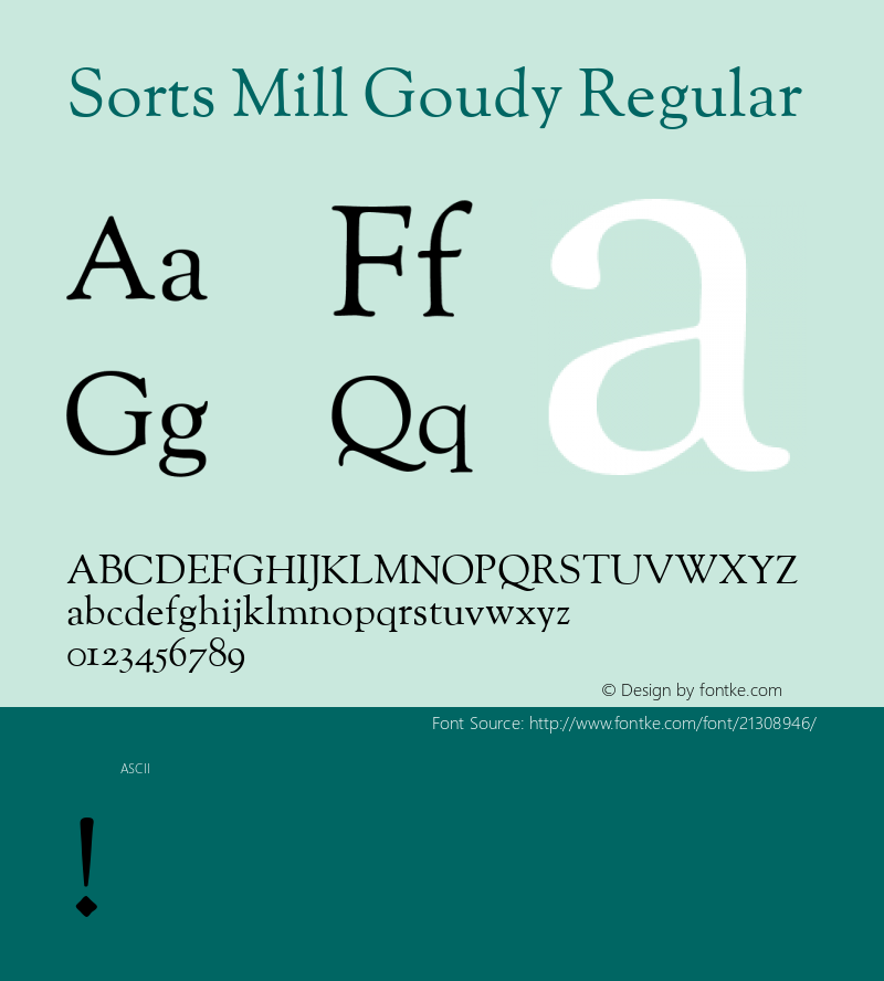 Sorts Mill Goudy Regular 图片样张