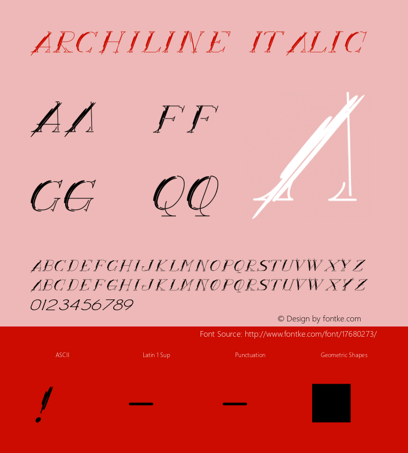 ARCHILINE Italic 1.000图片样张