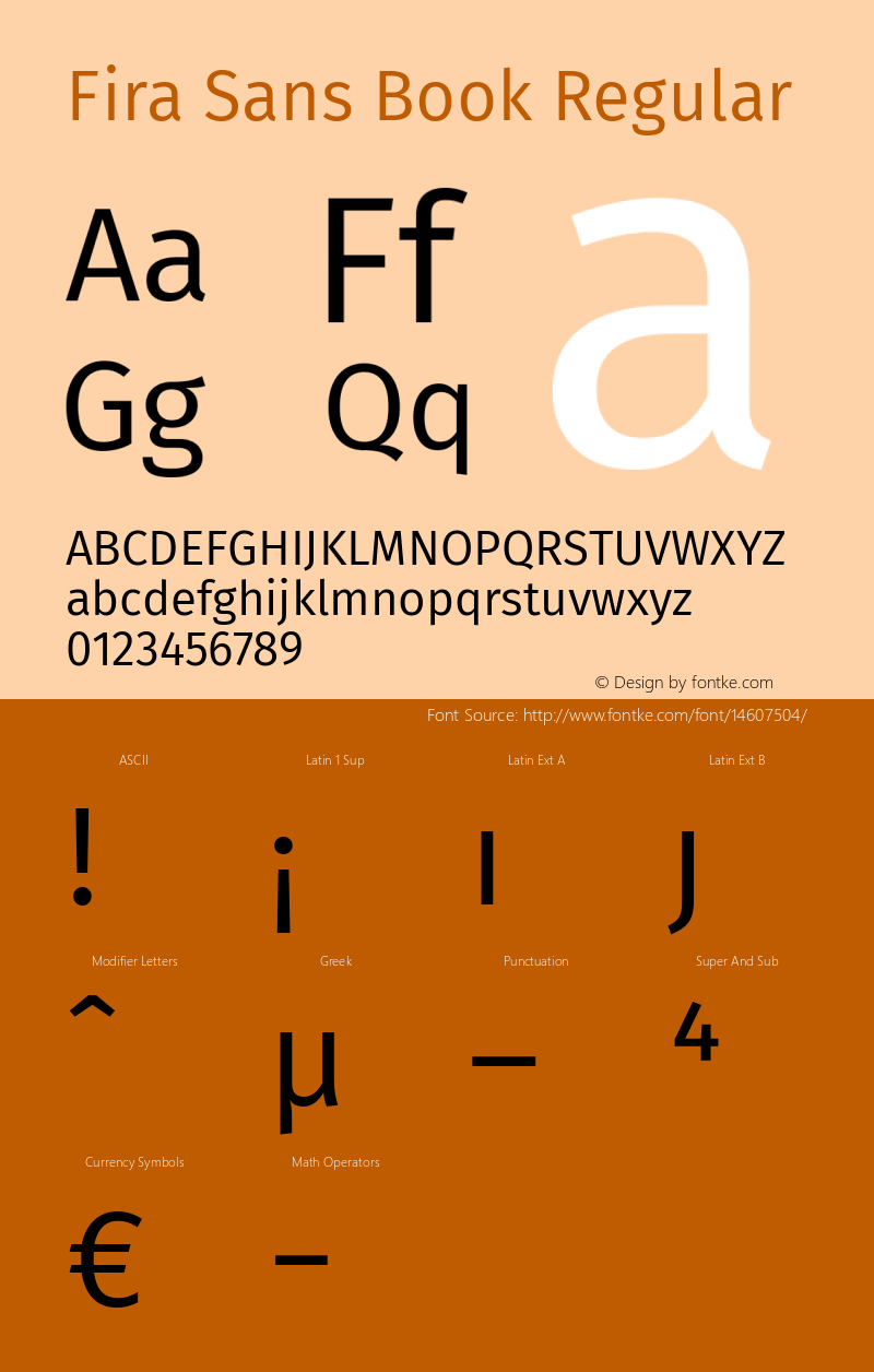 Fira Sans Book Regular Version 3.111图片样张