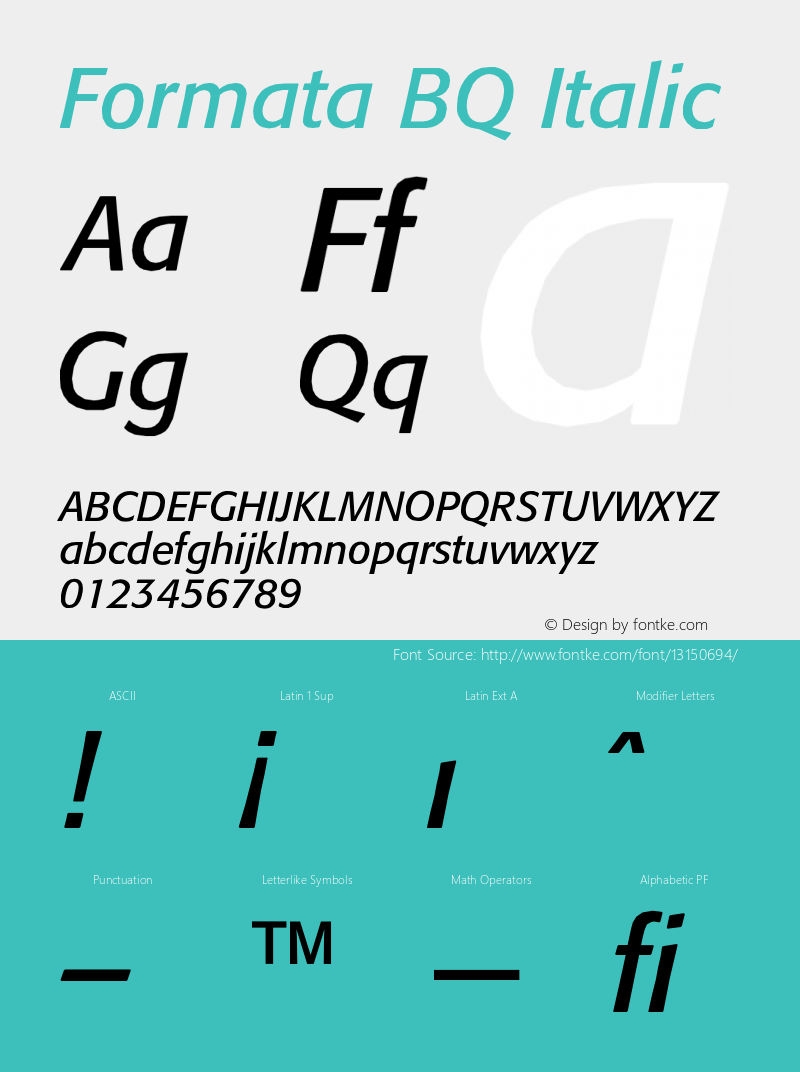 Formata BQ Italic Version 001.000图片样张