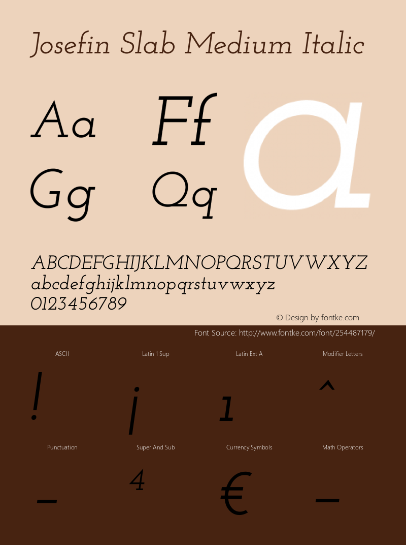 Josefin Slab Medium Italic Version 2.000图片样张