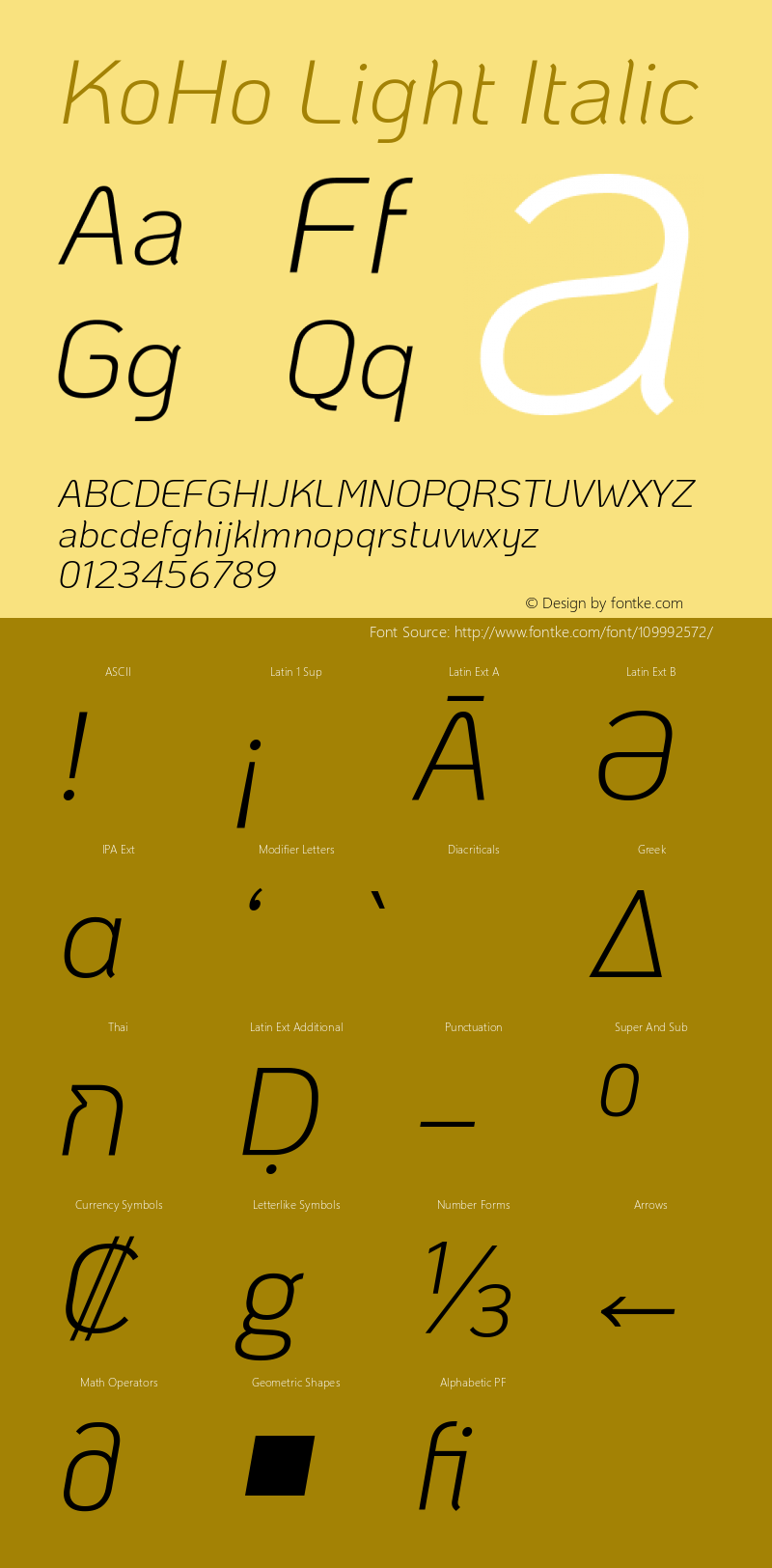 KoHo Light Italic Version 1.000; ttfautohint (v1.6)图片样张