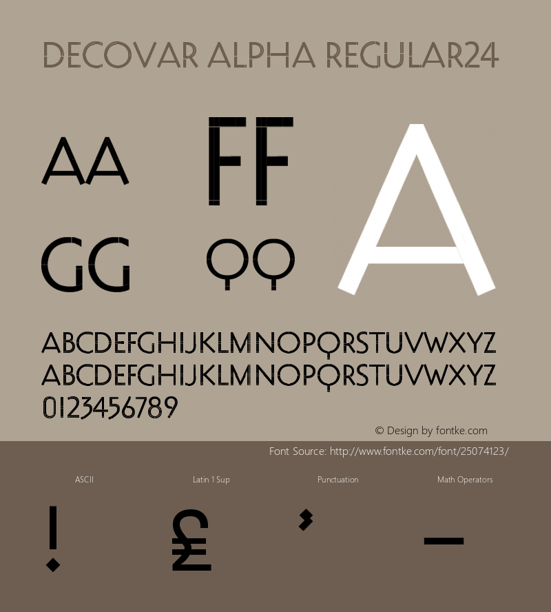 Decovar Alpha Regular24 Version 0.000图片样张