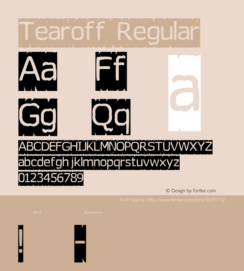 Tearoff Regular 1.00图片样张