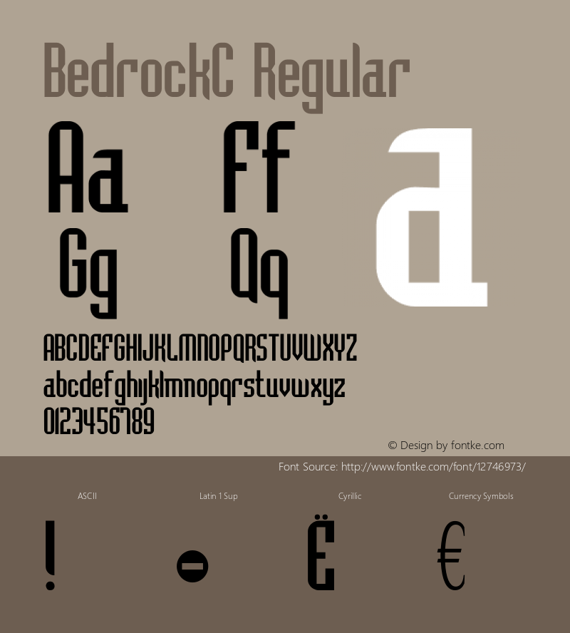 BedrockC Regular OTF 1.0;PS 001.001;Core 116;AOCW 1.0 161图片样张